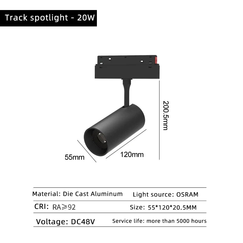 lampe led magnétique intensité variable sans bordure rails surface zigbee