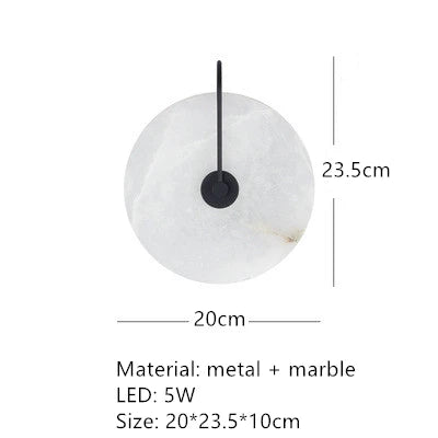 Applique murale led en marbre naturel et cuivre pour intérieur Anatole Arabella - Une Présence Décorative Raffinée