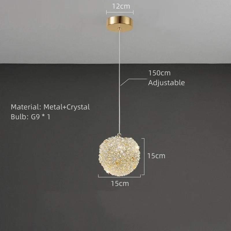 Plafonnier — Moderne en cristal clair et métal doré