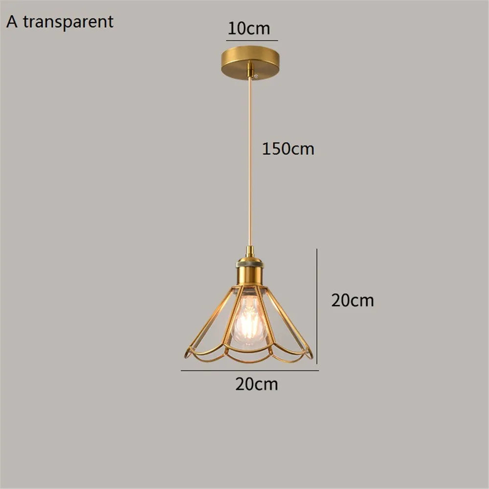 Suspension nordique vintage en laiton vitrail loft éclairage décoratif Émilien Clairière - Le Charme du Verre dans le Décor