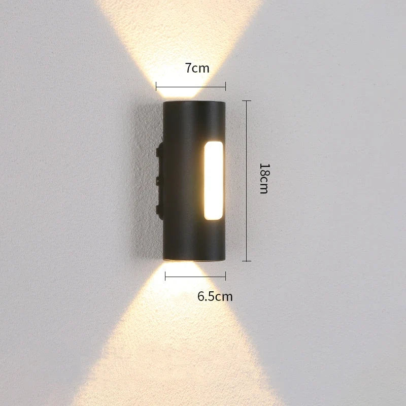 Spot — 12W Outdoor LED Wall Lamp IP65 Waterproof Simple Up and Down Lighting Porch Garden Lights Home Sconce Decorative COB Spotlight