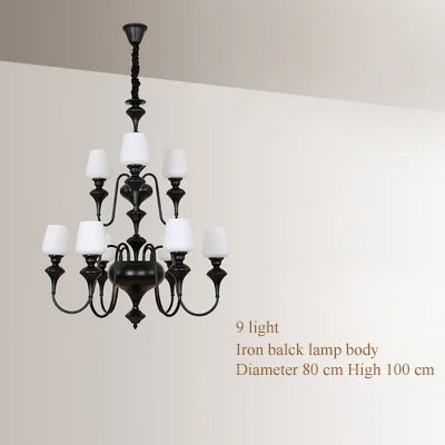 Lustre — À LED en cuivre noir pour décoration d'hôtel élégant