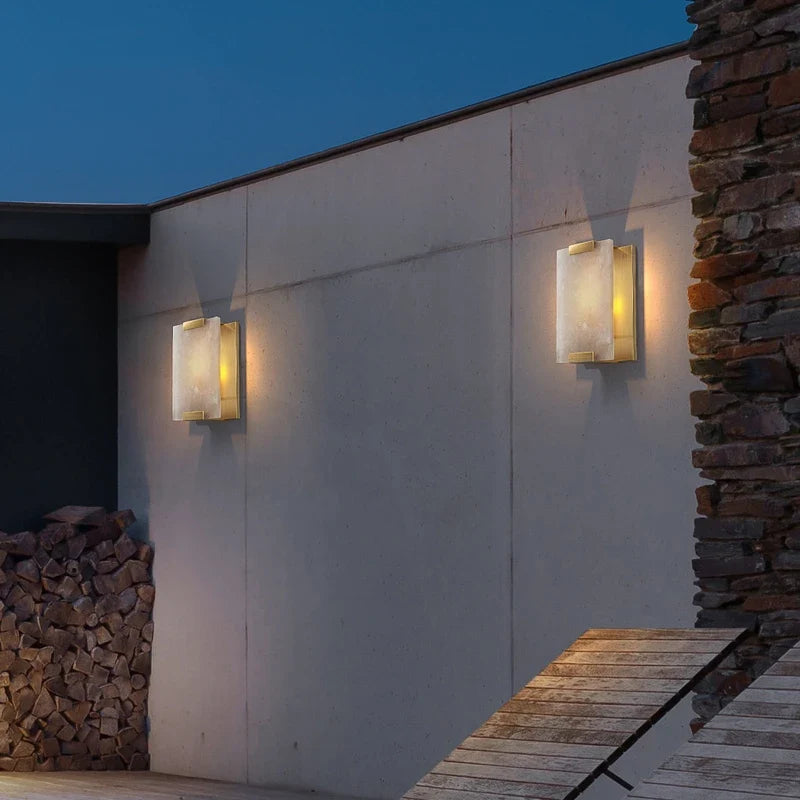 Applique murale led en marbre naturel et cuivre pour intérieur Anatole Arabella - Une Présence Décorative Raffinée