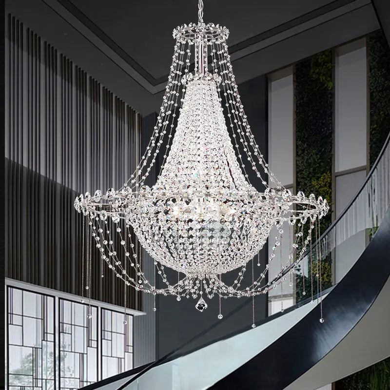 Suspension — K9 luxe en acier inoxydable LED suspension moderne