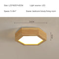 Plafonnier — En bois design moderne hexagonal avec éclairage LED