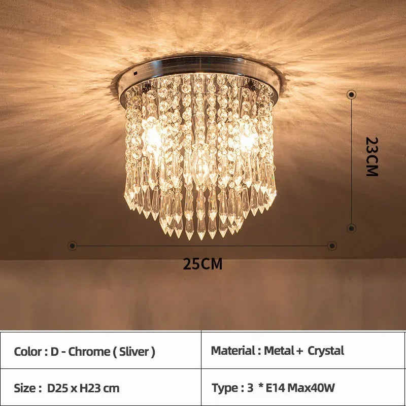 Plafonnier — LED en bois style bohème moderne avec cristal élégant