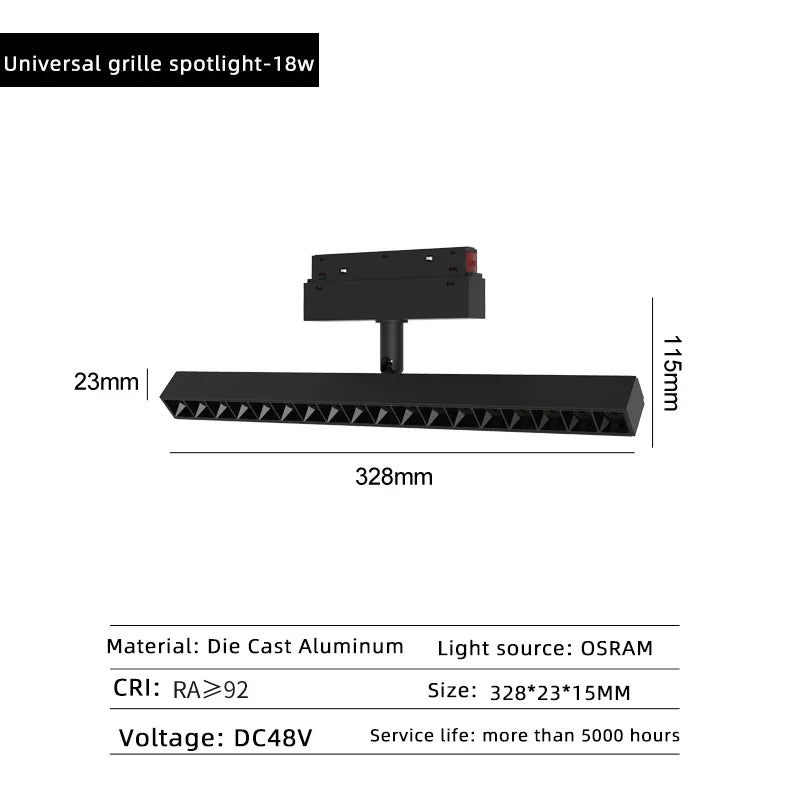 lampe led magnétique intensité variable sans bordure rails surface zigbee