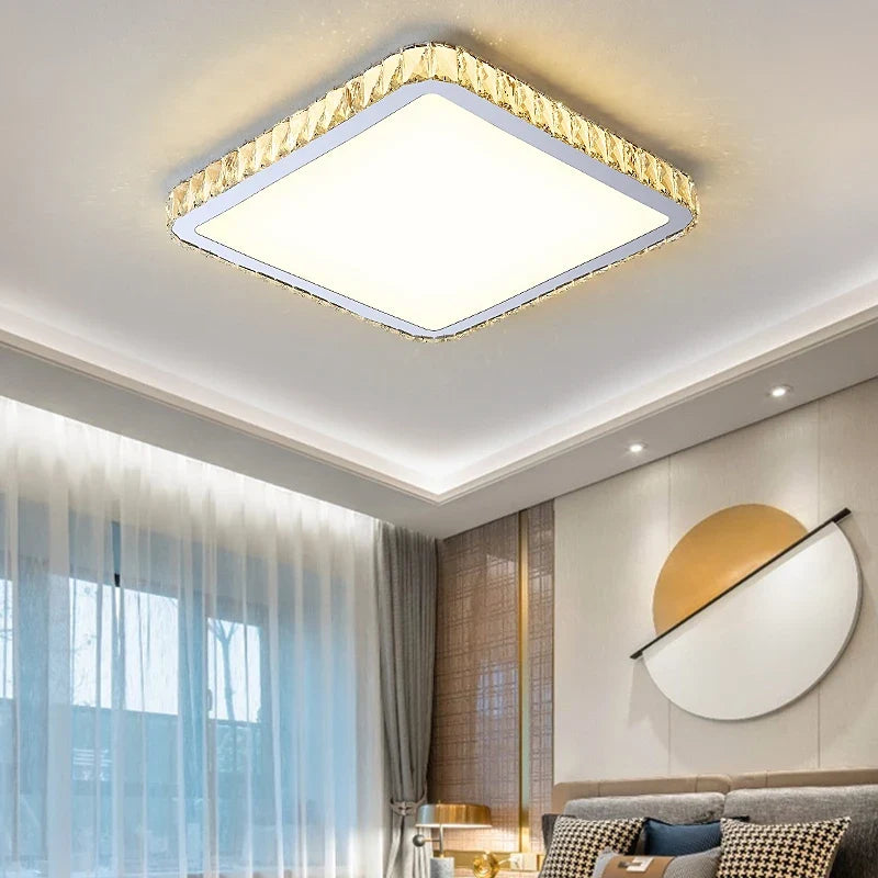 Plafonnier en cristal moderne luxe éclairage rond pour intérieur Mathilde Résonance - Une Note Scintillante dans le Décor