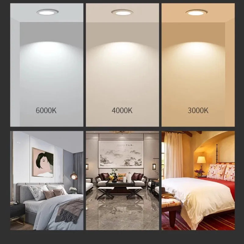 Plafonnier — LED encastré à intensité variable carré