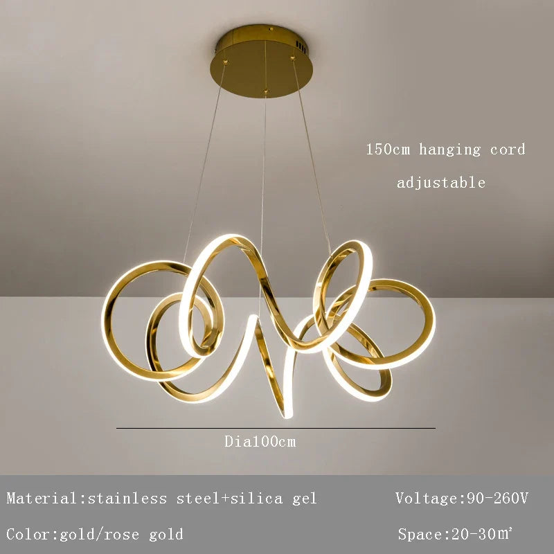 Lustre — Moderne 	 avec lampes LED suspendues en silicone
