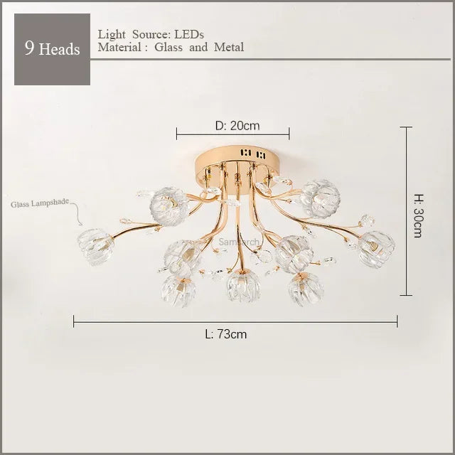 Plafonnier moderne en cristal pour un éclairage luxueux Marceau Dessin - Reflets Étincelants & Décor Élégant
