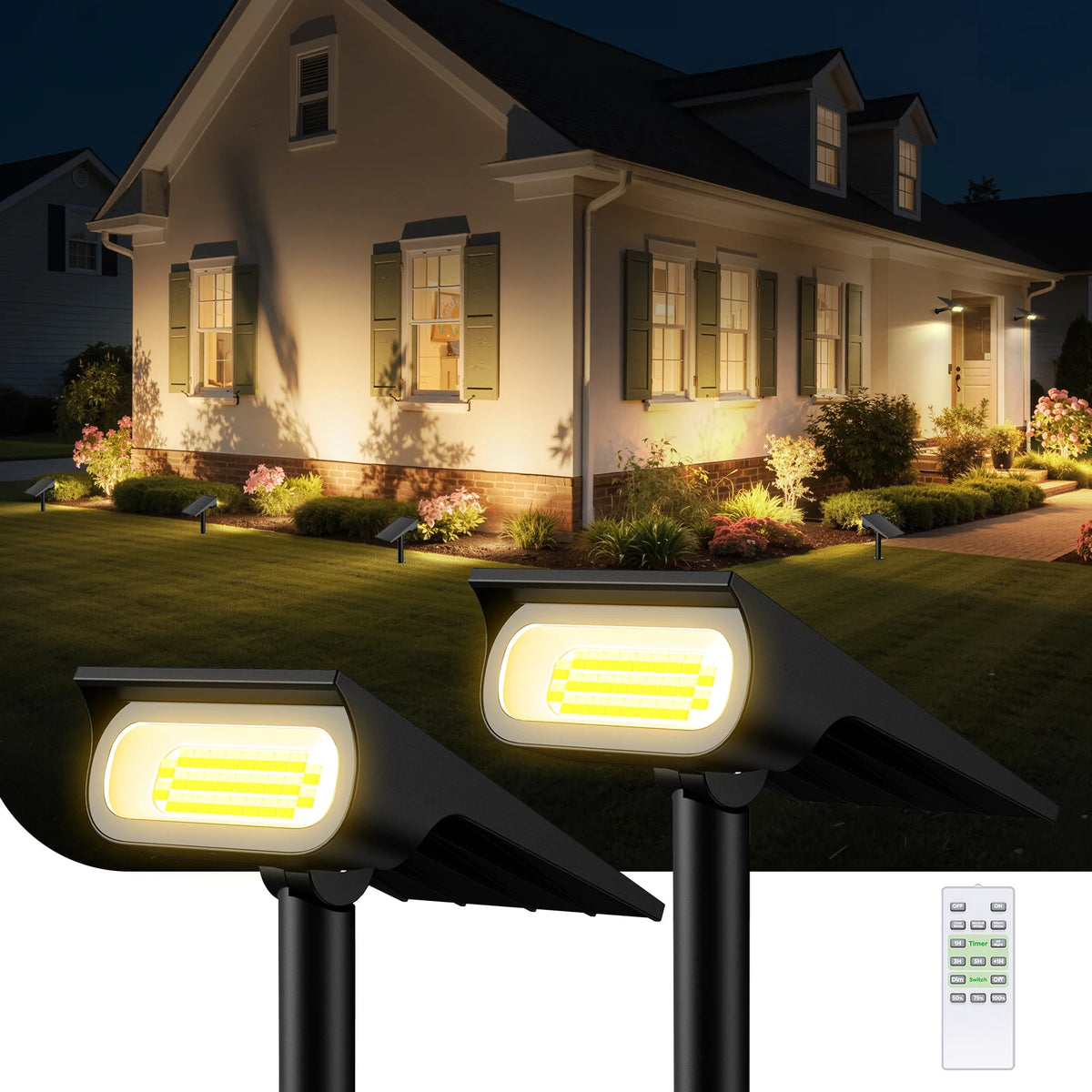 Spot solaire de jardin avec batterie de 4000 mAh et trois modes de couleur – Sylvélor