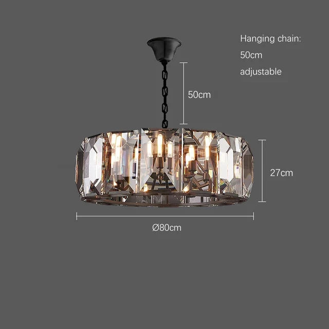 Suspension — Moderne en cristal k9 suspension rectangulaire grande taille