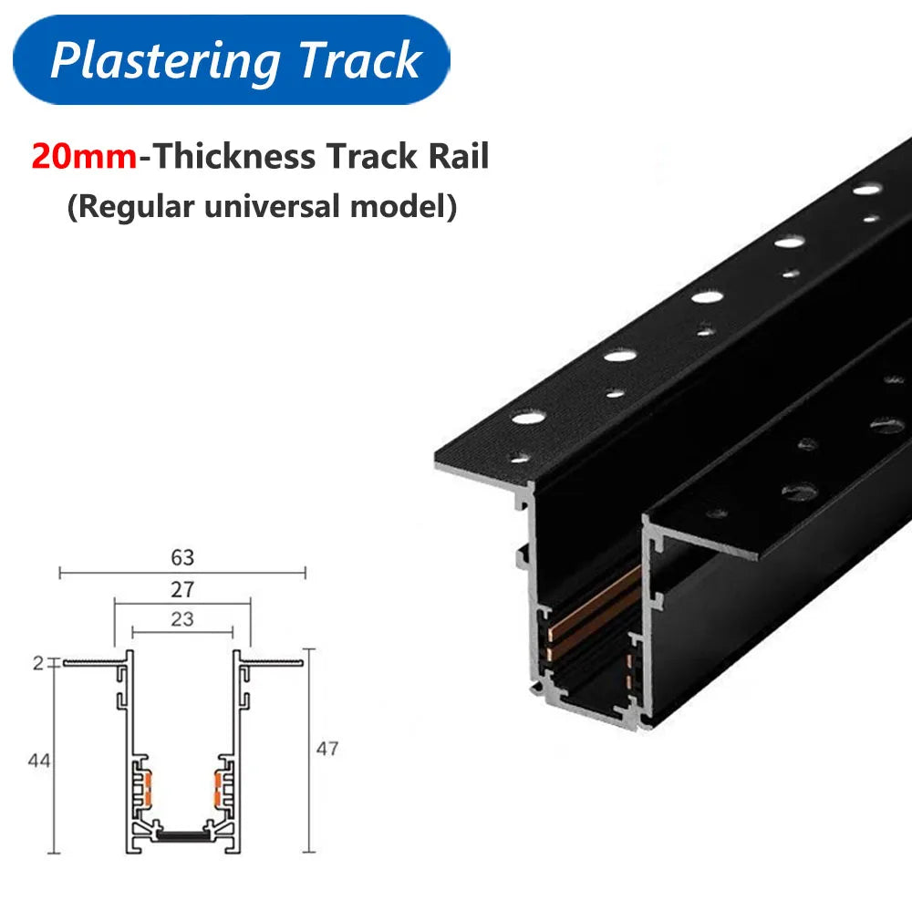 Luminaire — Rail d éclairage magnétique moderne pour intérieur en aluminium