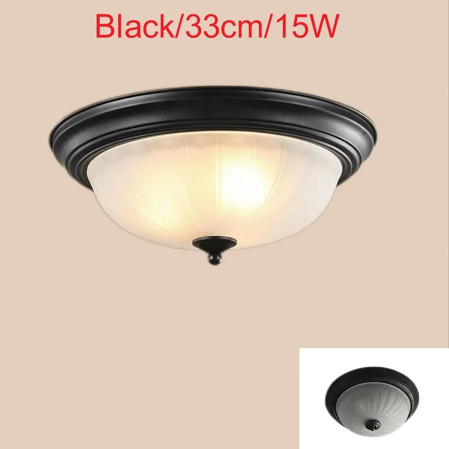 Plafonnier — Rond or/noir/Bronze plafonnier verre dépoli pour couloir salon cuisine LED lumineuse éclairage 110/220V