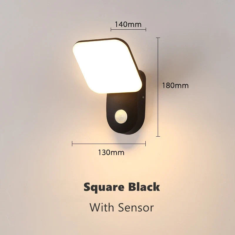 Applique murale — Extérieure LED avec capteur de mouvement étanche décorative