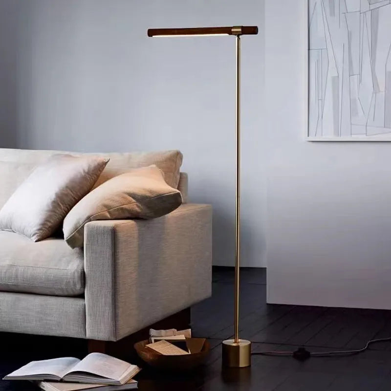 Lampadaire vintage design en bois et métal pour décoration intérieure – Aurélien