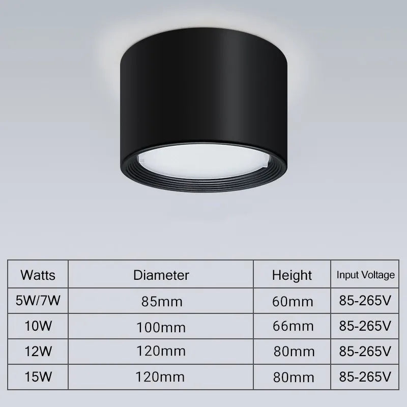 Plafonnier Mini LED Dimmable Grain de bois Surface monté Downlight maison chambre décor Spot pour salon 220V 110V Dorian Dessin - Une Touche Élégante dans le Décor