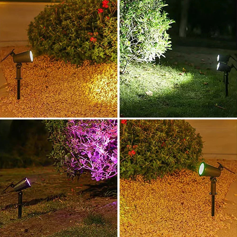Spot solaire LED RVB à luminosité réglable pour jardin, IP65 – Chromélie