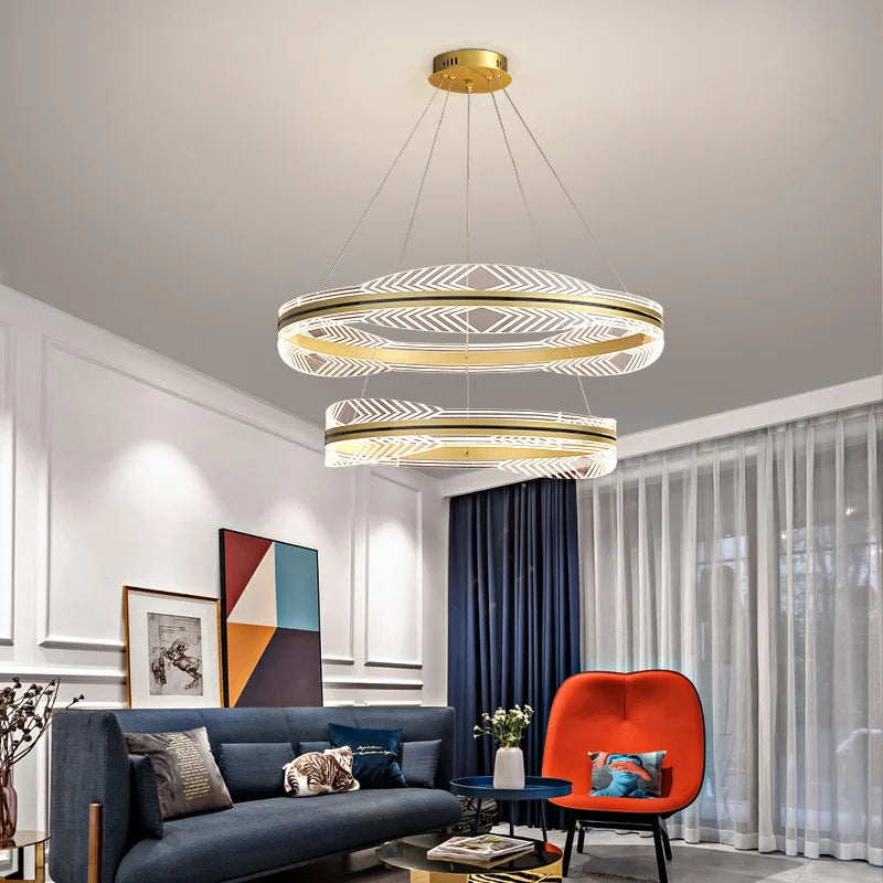 Lustre — Moderne suspendu en or design nordique éclairage intérieur