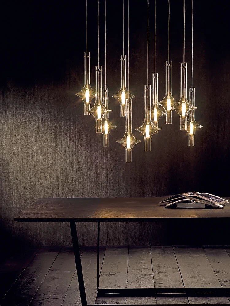 Lustre — Design italien en verre et bambou pour restaurants et boutiques