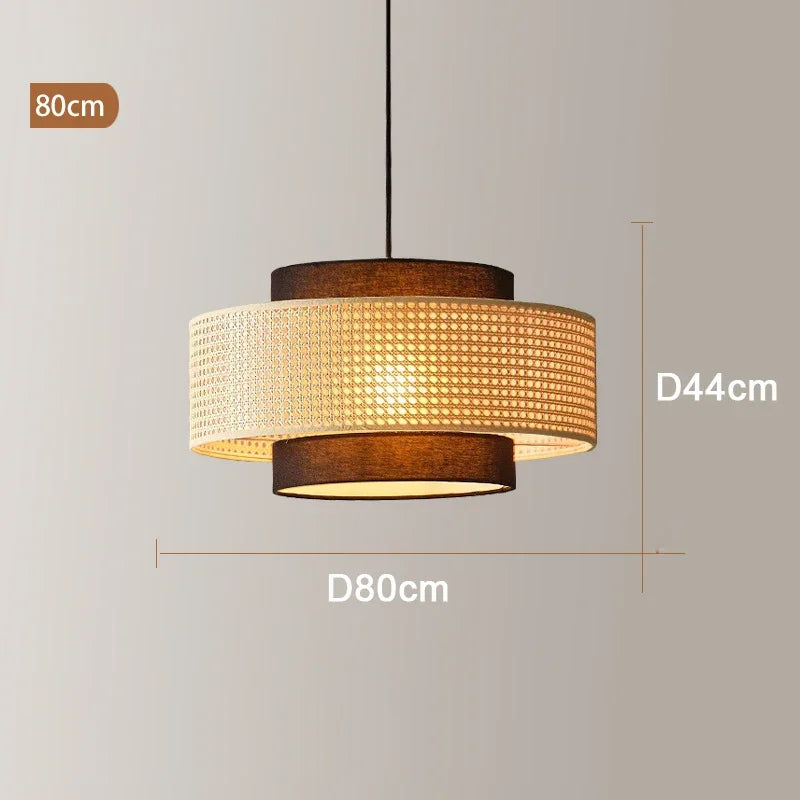 Suspension design à cannage en bambou rotin LED déco – Avelin Aube
