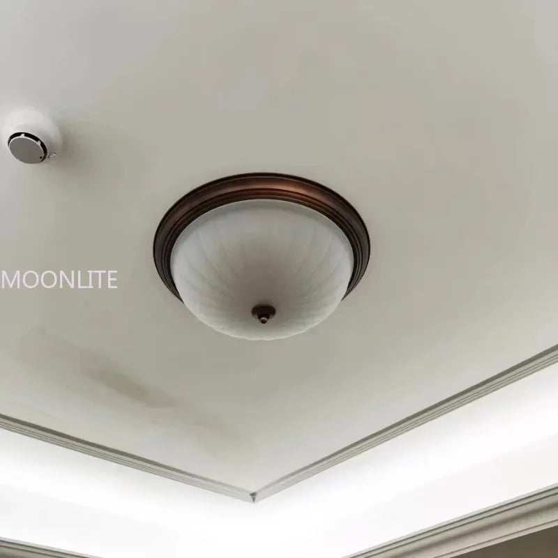 Plafonnier — Rond or/noir/Bronze plafonnier verre dépoli pour couloir salon cuisine LED lumineuse éclairage 110/220V