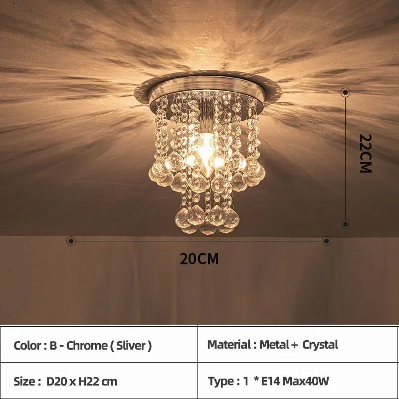 Plafonnier — LED en bois style bohème moderne avec cristal élégant