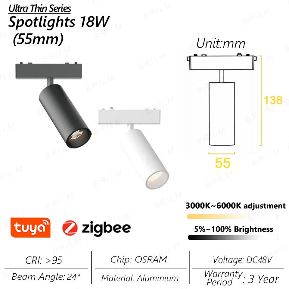 Spot — Lumineux intelligent magnétique tuya zigbee à intensité variable