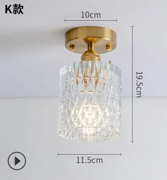 Plafonnier — Moderne japonais en verre sculpté rétro élégant