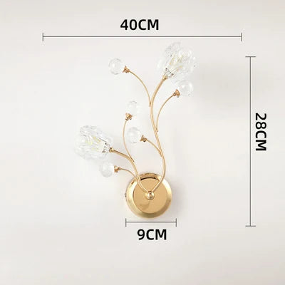 Applique murale en cristal doré pour intérieur décoratif Flore Rêve - Simplicité & Caractère au Quotidien