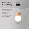 Abat-jour — LED rond en verre avec abat jour en bois