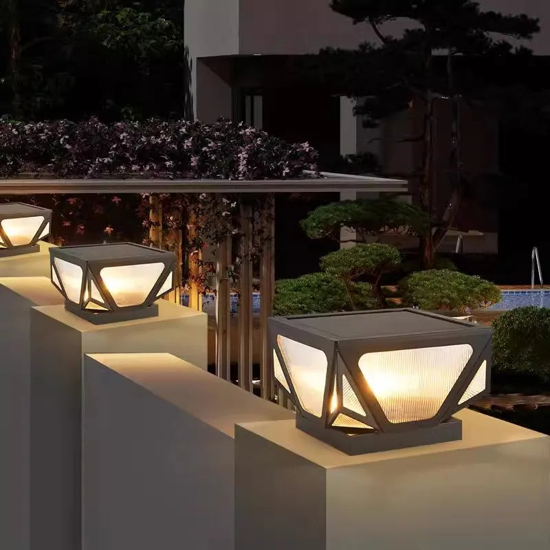 Luminaire — Pilier lumière solaire extérieure étanche pour jardin villa