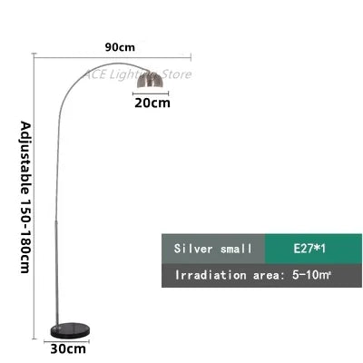 Lampadaire arc en métal LED décoration galvanoplastie – Séliane Épure