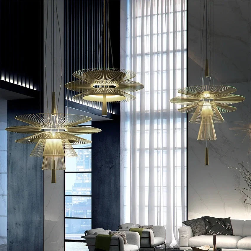 Lustre — De luxe sandyha LED en métal lampe suspendue décorative