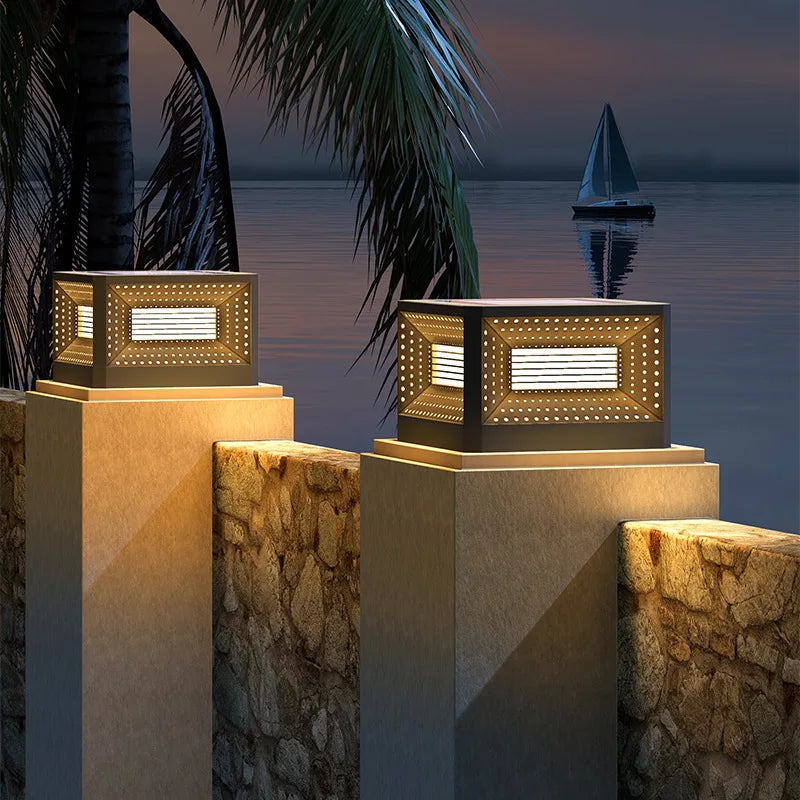lampe de pelouse solaire moderne pour éclairage extérieur