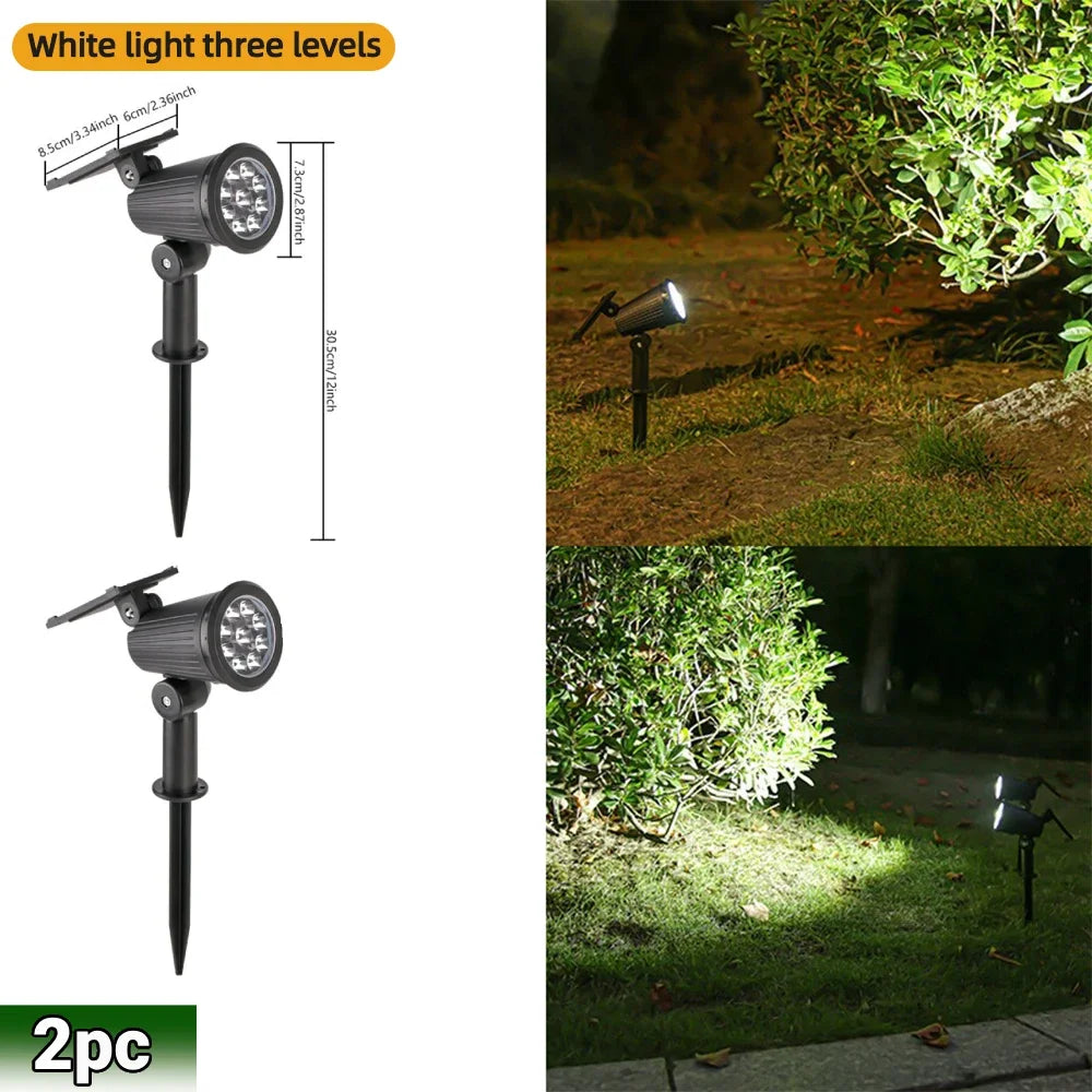 Spot solaire LED RVB à luminosité réglable pour jardin, IP65 – Chromélie