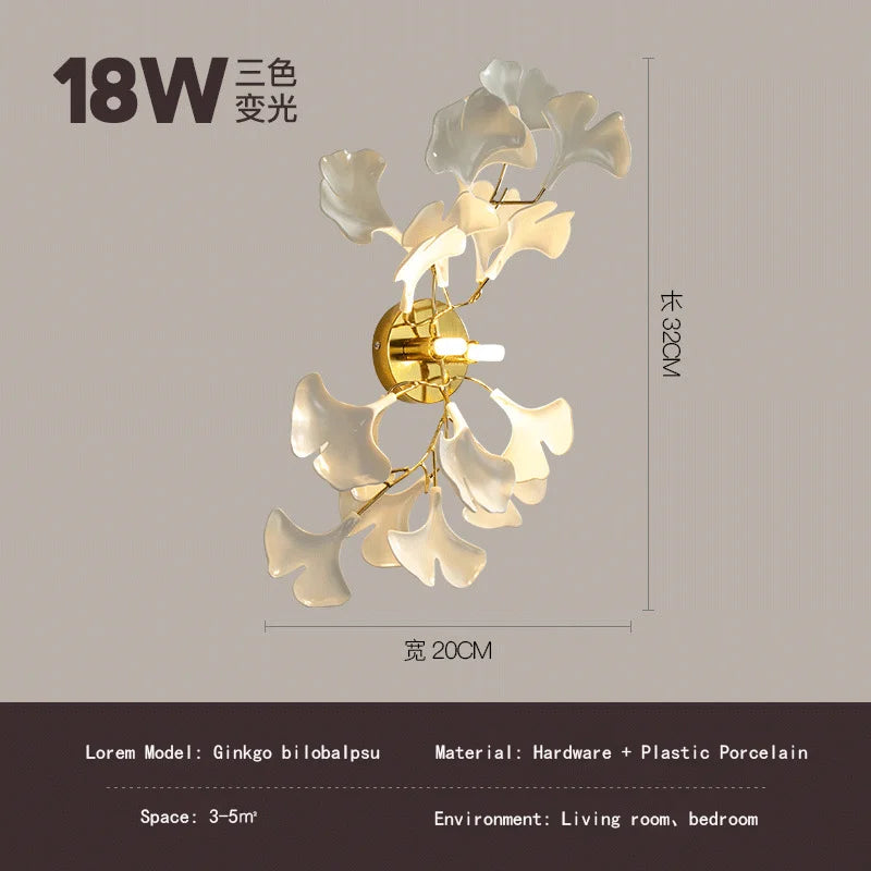 Lustre — Ginkgo feuille cage d'escalier long lustre lumière atmosphérique villa de luxe duplex bâtiment loft hall d'hôtel lampes d'art créatives