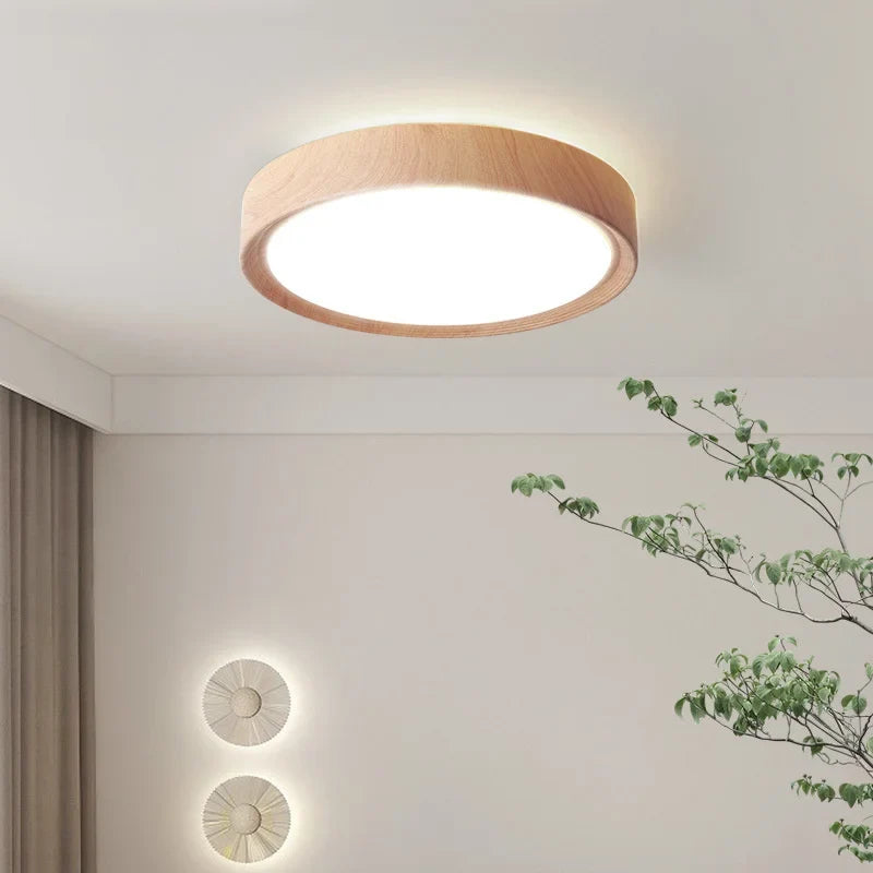 Plafonnier led rond en bois éclairage d'intérieur luminaire décoratif Paul Souffle - Esprit Naturel & Décor Chaleureux