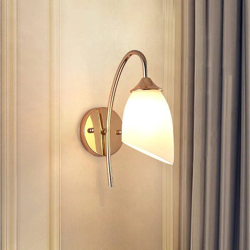 lampe de chevet américaine antique en verre et fer led pour hôtel