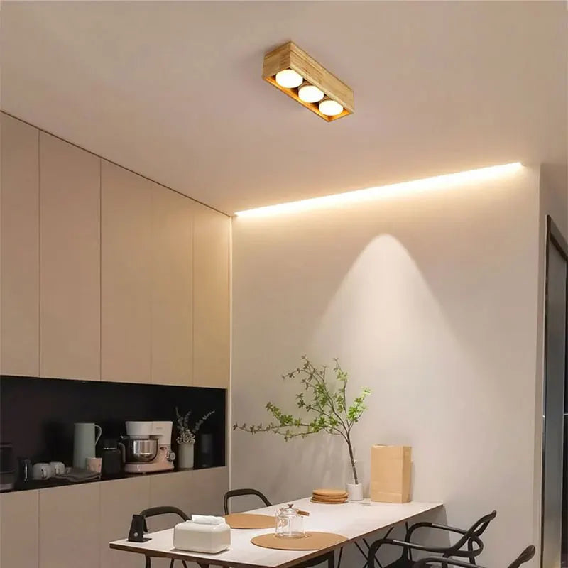 Plafonnier — Minimaliste bois brut intérieur chambre bureau couloir vestiaire