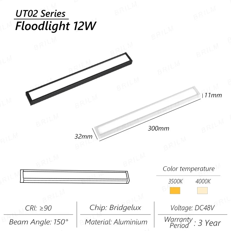 Luminaire — Rail d'éclairage magnétique ultra fin montage en surface pour magasin