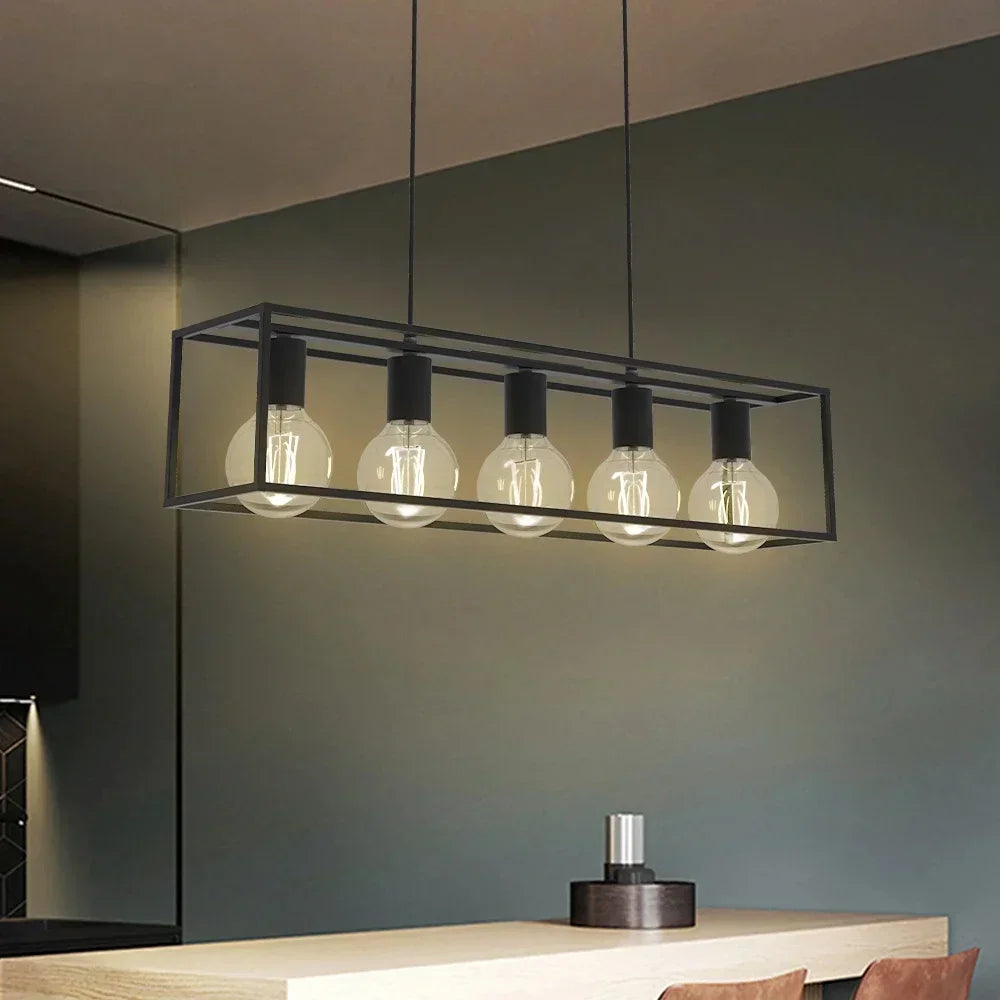 Plafonnier led suspendu style industriel rétro avec câble réglable Solène Écrin - Esprit Atelier & Présence Décorative