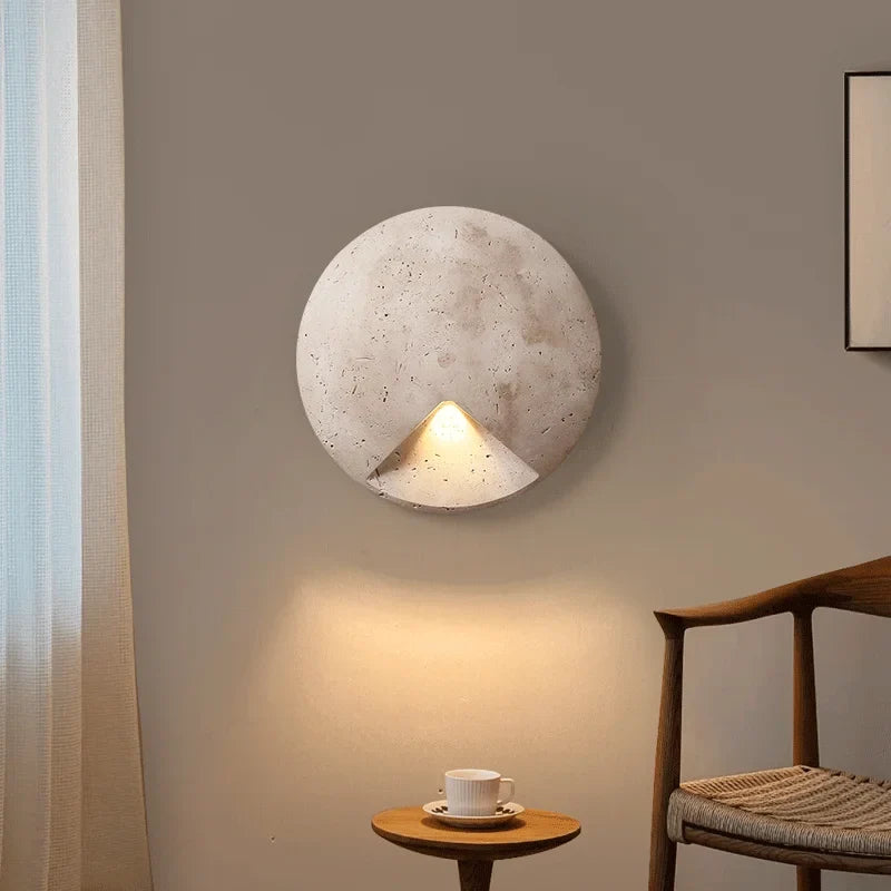 Applique murale vintage en pierre naturelle ronde décorative pour intérieur Nella Arpège - Rondeur & Élégance dans le Décor