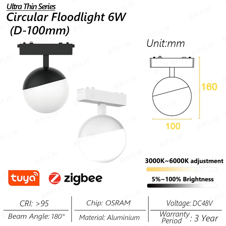Spot — Lumineux intelligent magnétique tuya zigbee à intensité variable