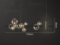 Lustre — Moderne en verre transparent avec bulles en métal