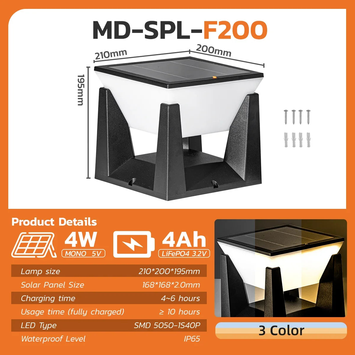 lampadaire solaire étanche pour éclairage extérieur jardin et allée