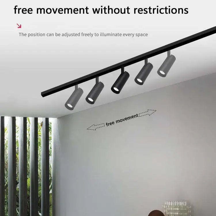 Luminaire — Rail d éclairage magnétique moderne pour intérieur en aluminium