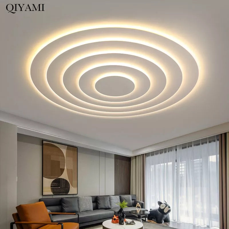Plafonnier led multicouche blanc minimaliste moderne Ilona Cantate - Esprit Épuré & Harmonie Intérieure