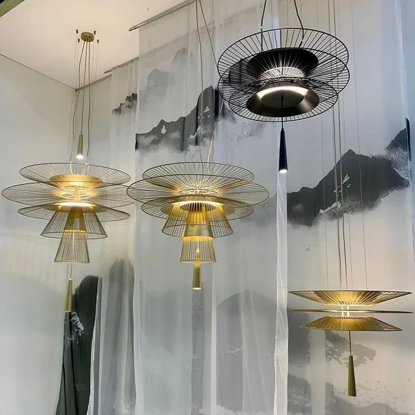 Lustre — De luxe sandyha LED en métal lampe suspendue décorative